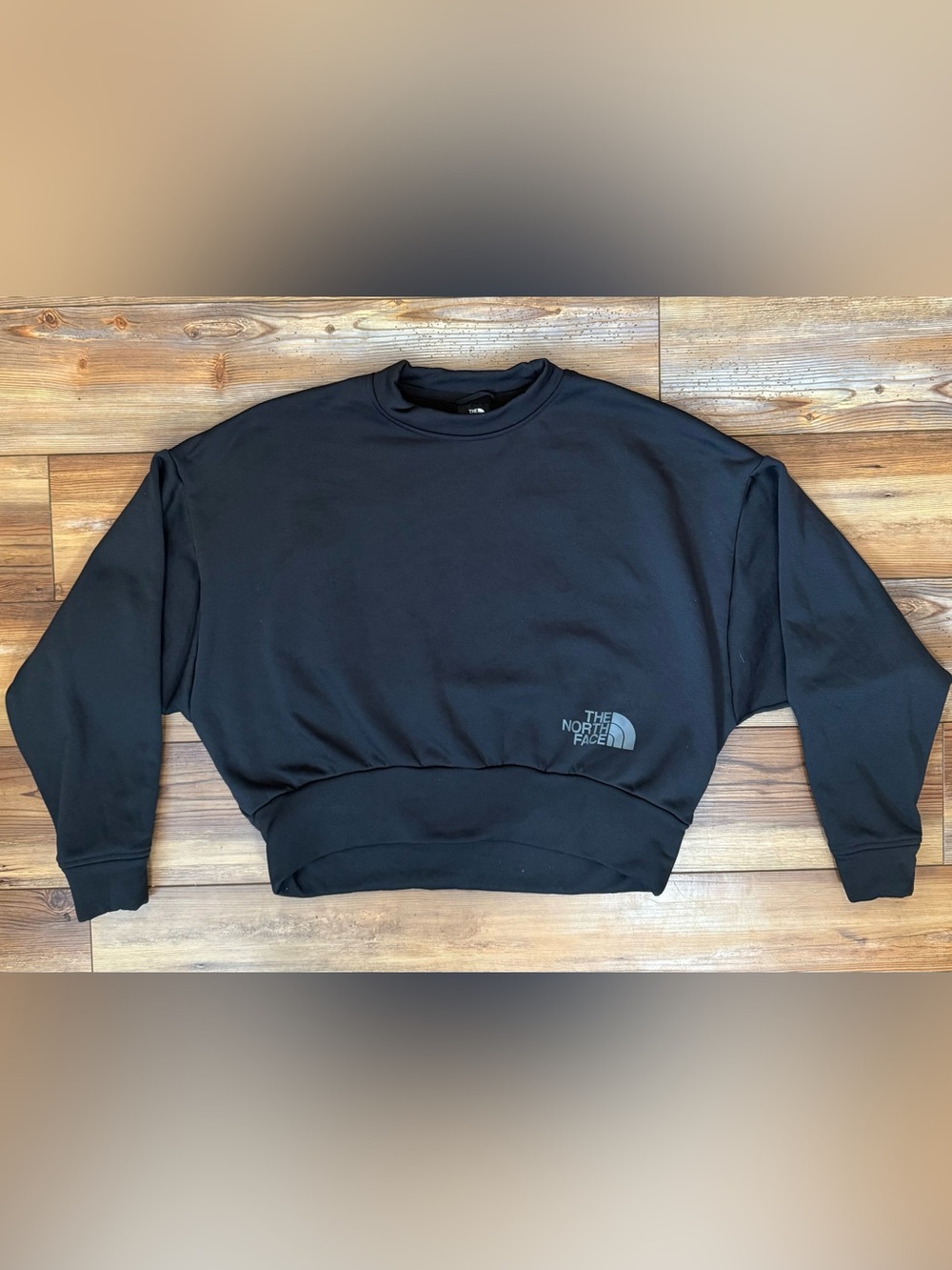 The North Face Horizon Performance Crewneck Sweatshirt Womens XS Black Logo